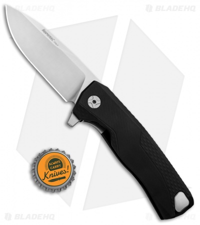 LionSteel ROK Integral Frame Lock Knife Black Aluminum (3.4" Satin) 