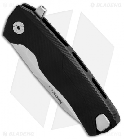 LionSteel ROK Integral Frame Lock Knife Black Aluminum (3.4" Satin) 