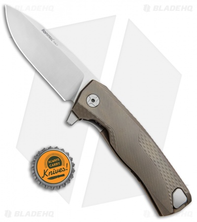 LionSteel ROK Integral Frame Lock Knife Bronze Titanium (3.4" Satin) 