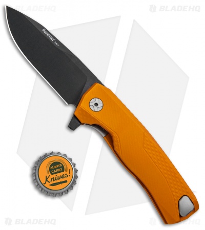 LionSteel ROK Integral Frame Lock Knife Orange Aluminum (3.25" Black) 