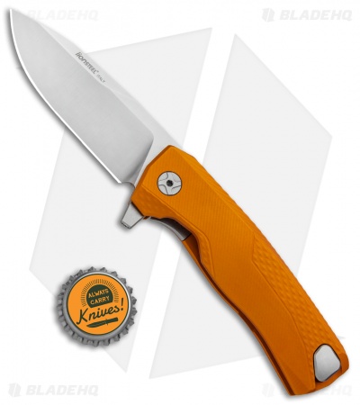 LionSteel ROK Integral Frame Lock Knife Orange Aluminum (3.4" Satin) 