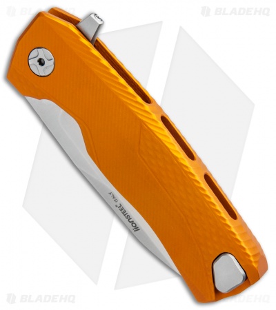 LionSteel ROK Integral Frame Lock Knife Orange Aluminum (3.4" Satin) 
