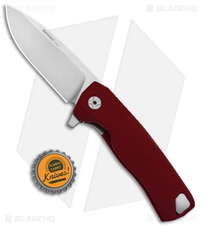 LionSteel ROK Integral Frame Lock Knife Red Aluminum (3.4" Satin) 