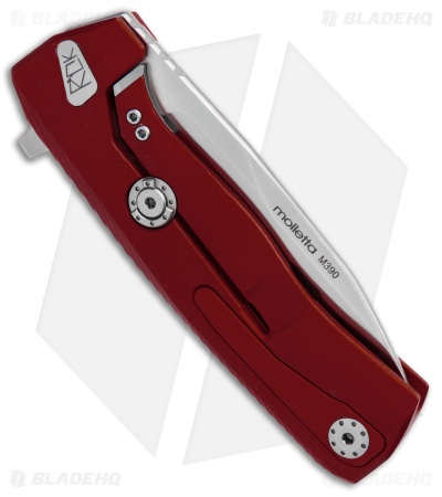 LionSteel ROK Integral Frame Lock Knife Red Aluminum (3.4" Satin) 