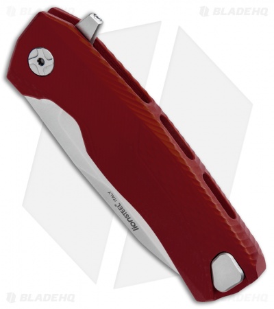 LionSteel ROK Integral Frame Lock Knife Red Aluminum (3.4" Satin) 
