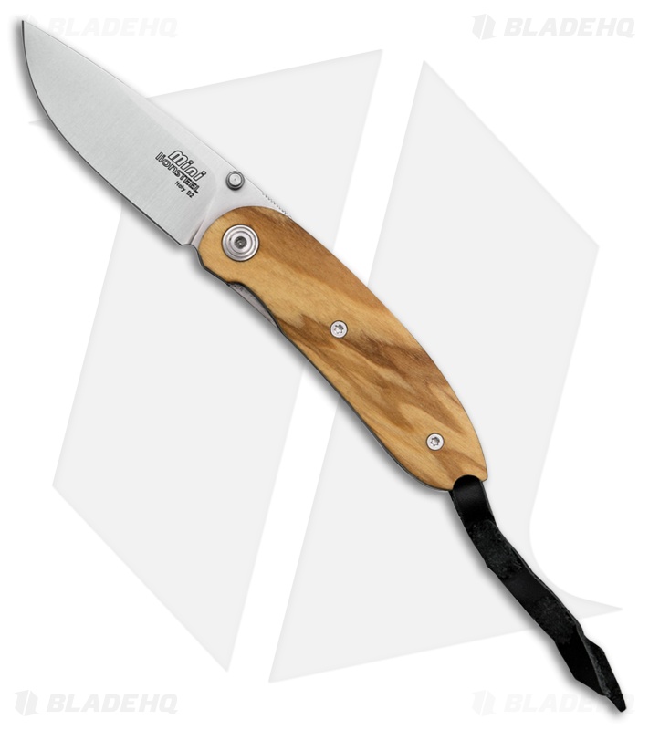 LionSteel Mini Olive Wood Liner Lock Knife (2.375" Satin) 8210 UL