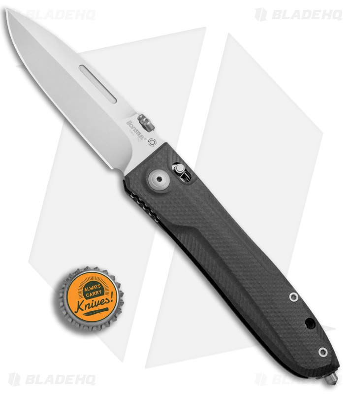 LionSteel Big Daghetta Folding Knife Black G-10 (3.7" Satin)