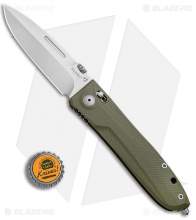 LionSteel Big Daghetta Folding Knife OD Green G-10 (3.7" Satin)