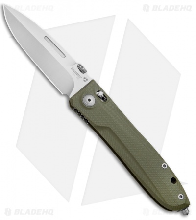 LionSteel Big Daghetta Folding Knife OD Green G-10 (3.7" Satin)