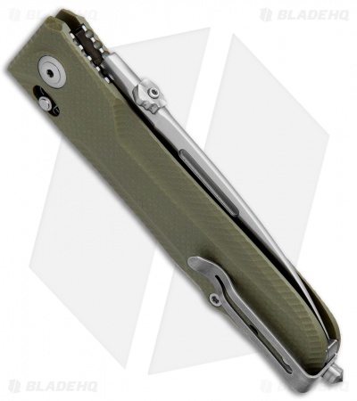 LionSteel Big Daghetta Folding Knife OD Green G-10 (3.7" Satin)