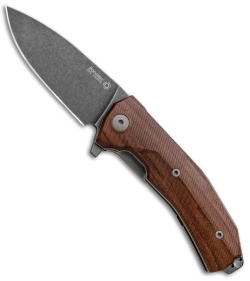 LionSteel KUR Flipper Liner Lock Knife Santos Wood (3.43" PVD SW)*DISC*