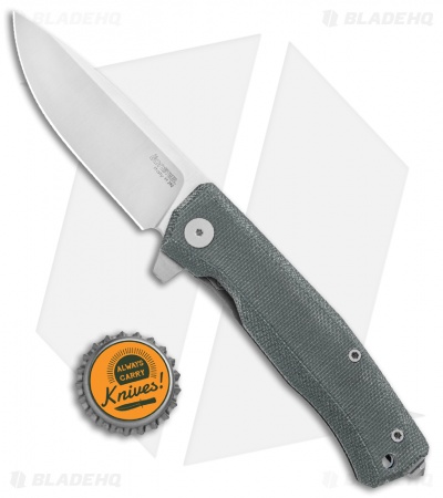 LionSteel Myto Flipper Knife Black Canvas Micarta (3.25" Satin) MT01CVB