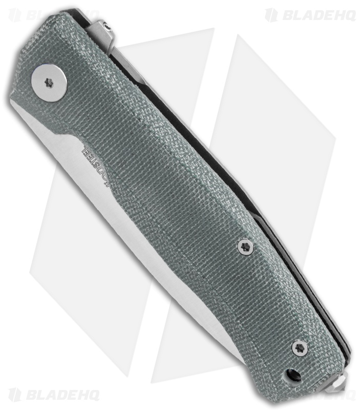 LionSteel Myto Flipper Knife Black Canvas Micarta (3.25" Satin) MT01CVB