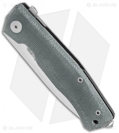 LionSteel Myto Flipper Knife Black Canvas Micarta (3.25" Satin) MT01CVB