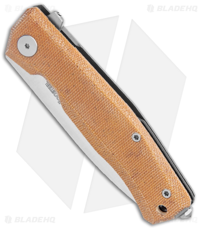LionSteel Myto Flipper Knife Natural Canvas Micarta - Blade HQ