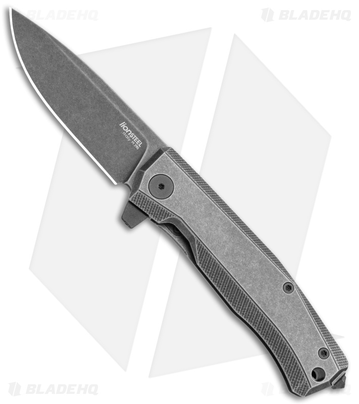 LionSteel Myto Flipper Knife Old Black Titanium (3.25" Black PVD) MT01BBW