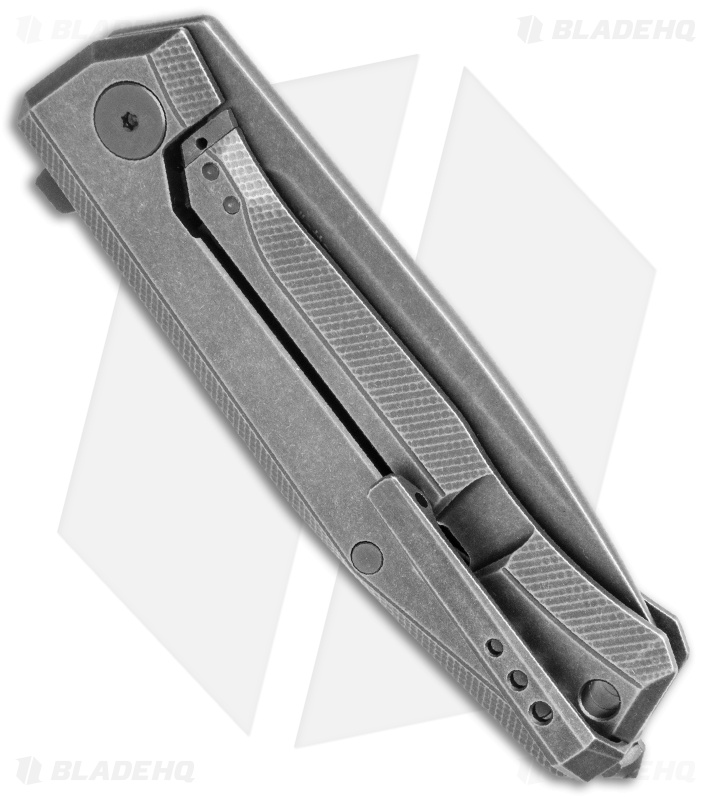 LionSteel Myto Flipper Knife Old Black Titanium (3.25" Black PVD) MT01BBW