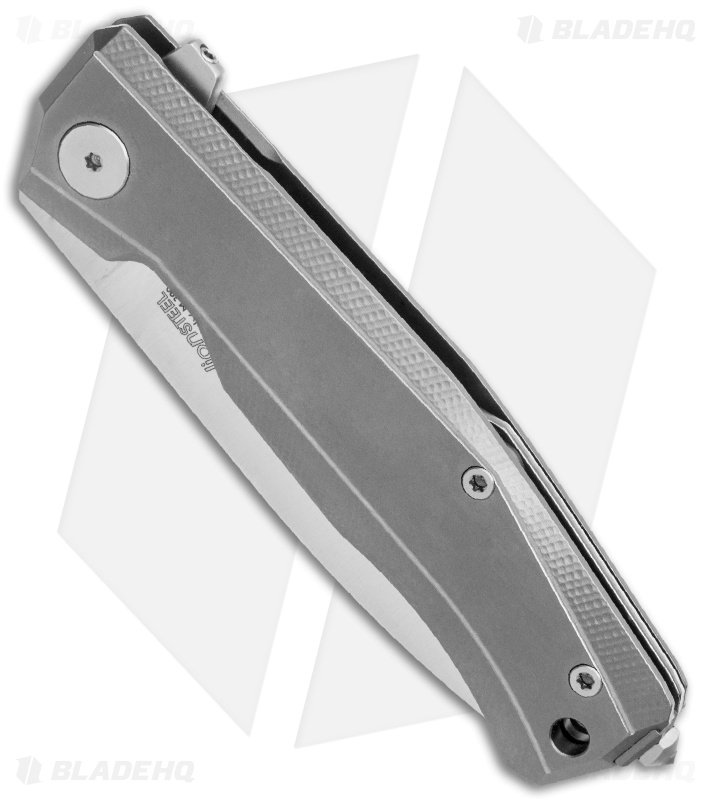 LionSteel Myto Flipper Frame Lock Knife Gray Titanium (3.25" Satin) MT101GY