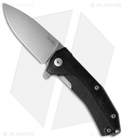 LionSteel KUR Flipper Knife Black G-10 (3.43" Stonewash)