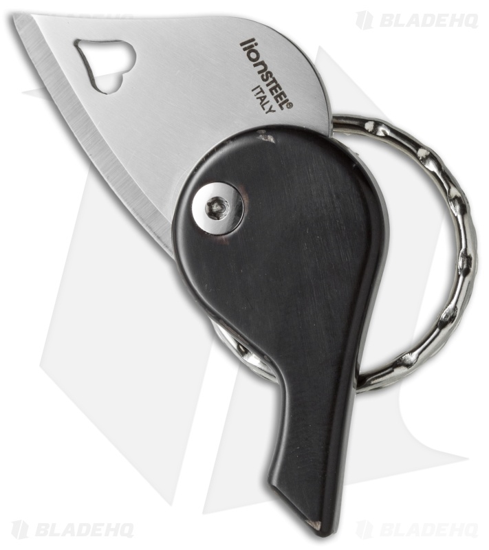 LionSteel LionBeat Folding Keychain Knife Dark Horn (1.125" Satin) 