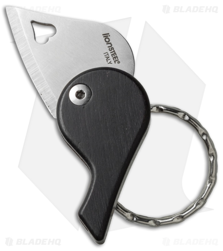 LionSteel LionBeat Folding Keychain Knife Ebony Wood (1.125" Satin) 