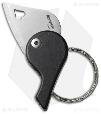 LionSteel LionBeat Folding Keychain Knife Ebony Wood (1.125" Satin) 