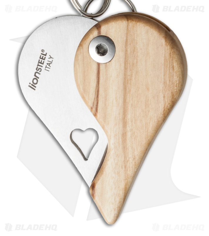LionSteel LionBeat Folding Keychain Knife Olivewood (1.125" Satin) 