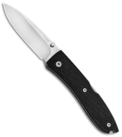 LionSteel Opera Black G-10 Folding Knife (2.91" Satin) Italy 8800 BK