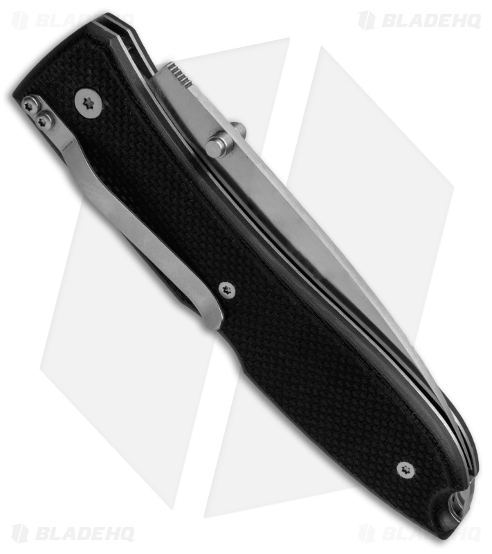 LionSteel Big Opera Black G-10 Folding Knife (3.5" Satin) Italy 8810 BK