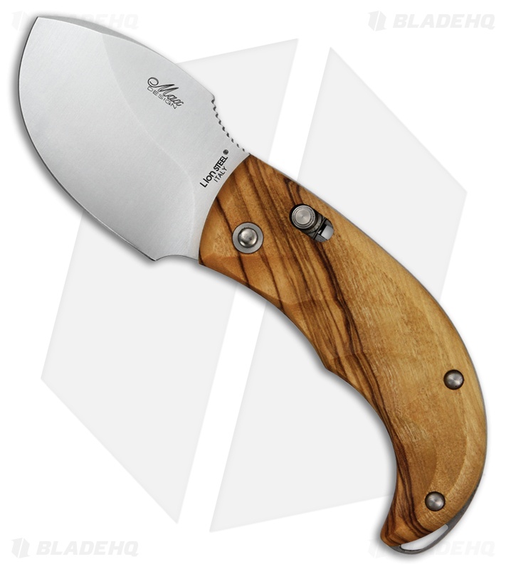 LionSteel Skinner O.C.S. Lock Knife Olivewood (2.5" Satin) Italy 8901 UL