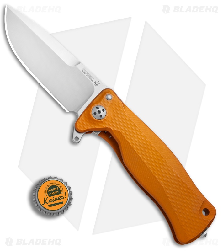 LionSteel SR-11A Flipper Integral Frame Lock Knife Orange Al (3.6