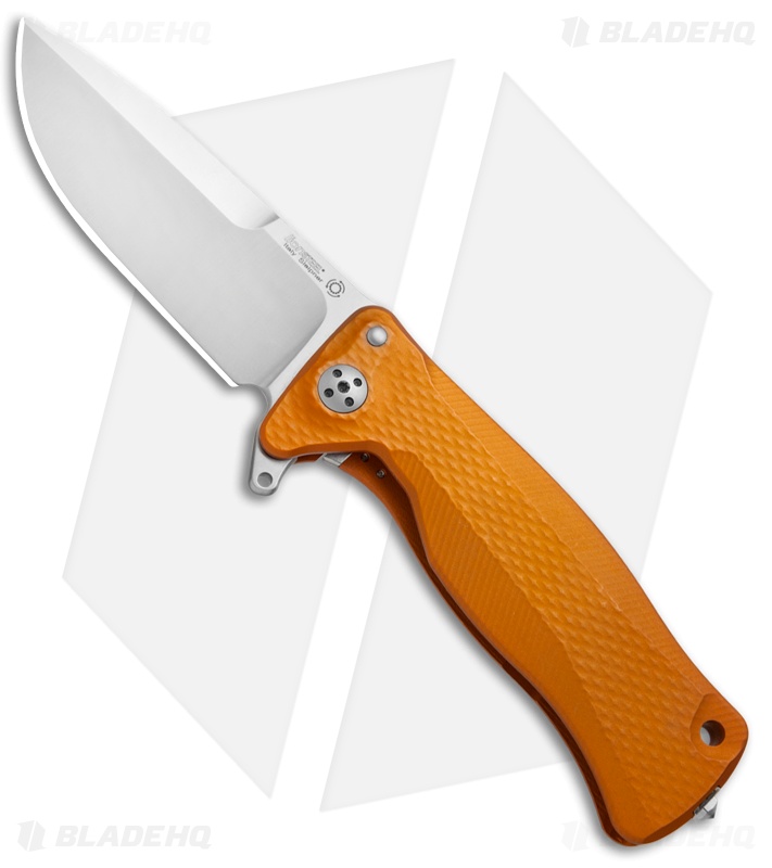 LionSteel SR-11A Flipper Integral Frame Lock Knife Orange Al (3.6
