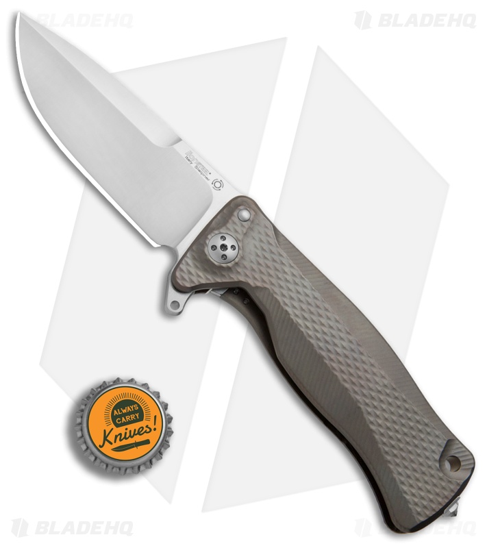 LionSteel SR-11 Flipper Integral Frame Lock Knife Bronze Titanium (3.6" Satin)