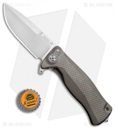 LionSteel SR-11 Flipper Integral Frame Lock Knife Bronze Titanium (3.6" Satin)