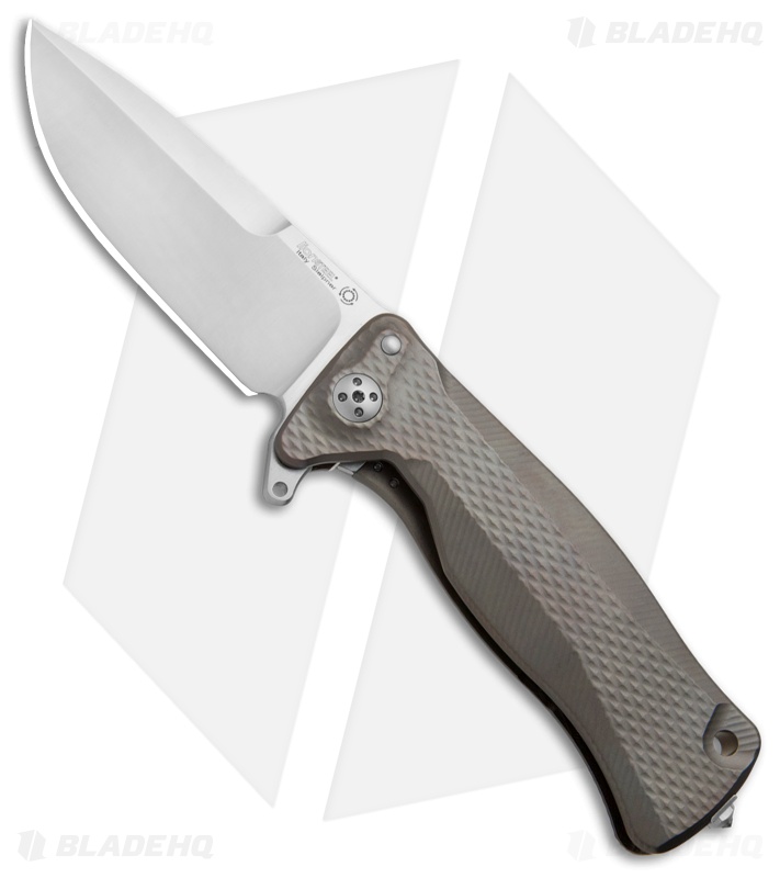 LionSteel SR-11 Flipper Integral Frame Lock Knife Bronze Titanium (3.6" Satin)