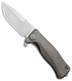 LionSteel SR-11 Flipper Integral Frame Lock Knife Bronze Titanium (3.6" Satin)