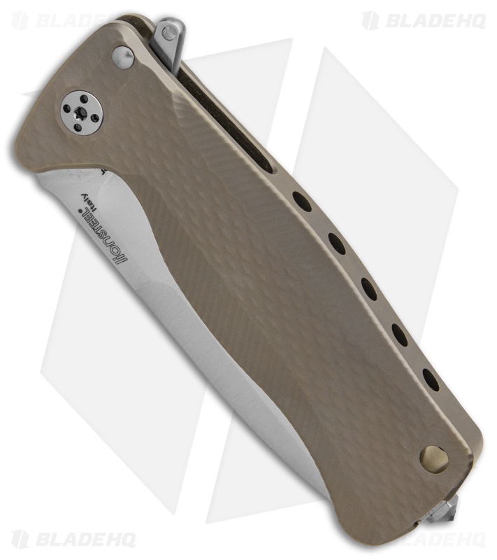 LionSteel SR-22 Flipper Knife | Integral Titanium Frame Lock | Bronze