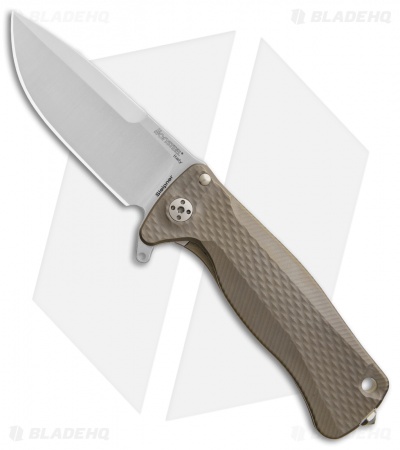 LionSteel SR-22 Flipper Integral Frame Lock Knife Bronze Titanium (3.125" Satin)