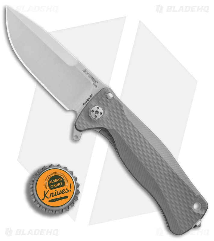 LionSteel SR-22 Flipper Knife | Integral Titanium Frame Lock | Gray