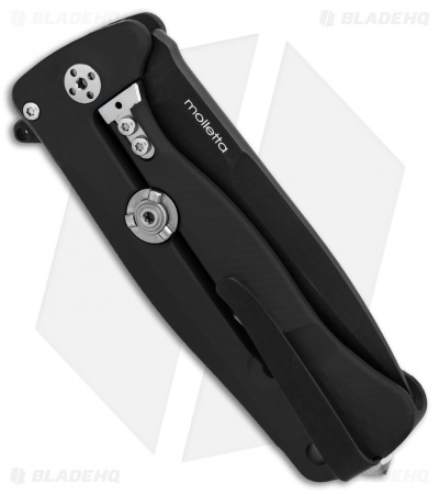LionSteel SR-22A Flipper Integral Frame Lock Knife Black Al (3.125" Black)