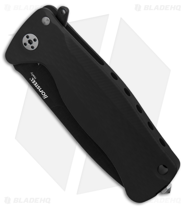 LionSteel SR-22A Flipper Integral Frame Lock Knife Black Al (3.125" Black)