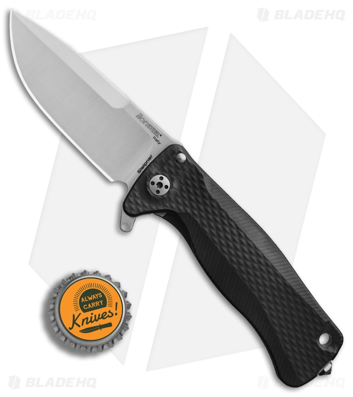 LionSteel SR-22 Flipper Knife | Integral Frame Lock | Black
