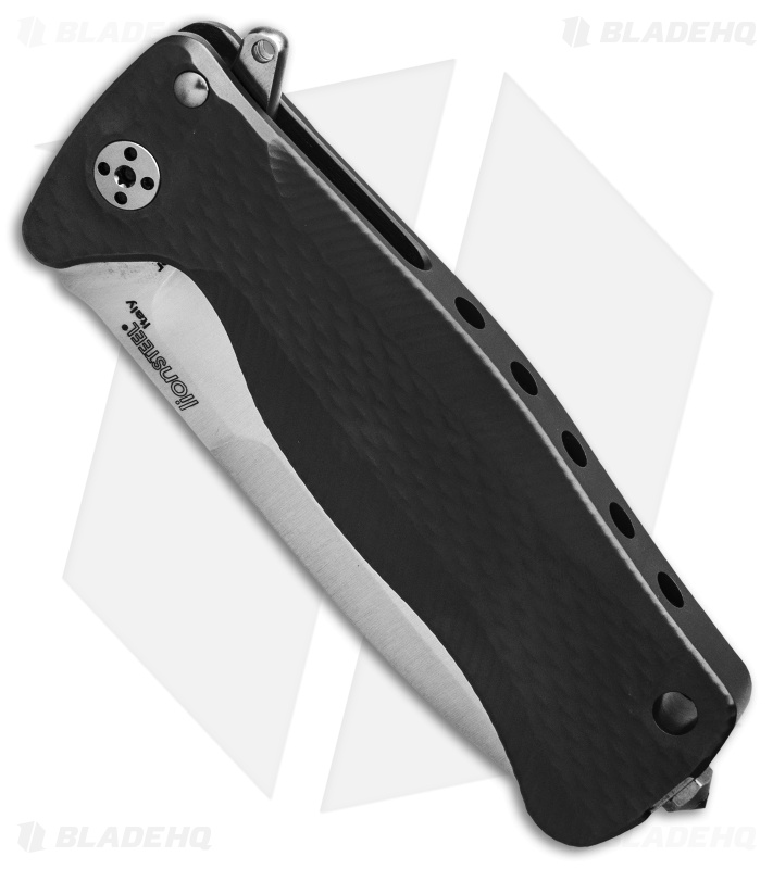 LionSteel SR-22A Flipper Integral Frame Lock Knife Black Al (3.125" Satin)