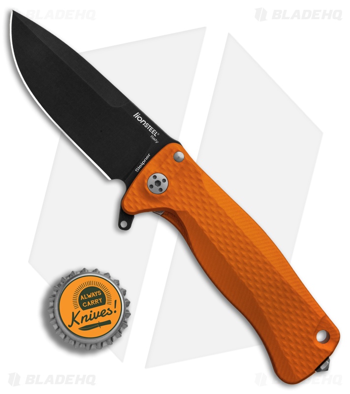 LionSteel SR-22 Flipper Knife | Orange Integral Frame Lock | Blade HQ