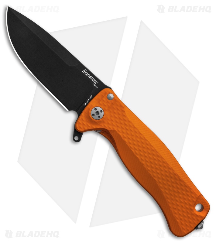 LionSteel SR-22 Flipper Knife | Orange Integral Frame Lock | Blade HQ
