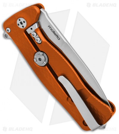 LionSteel SR-22 Flipper Integral Frame Lock Knife Orange Al. (3.125" Satin)