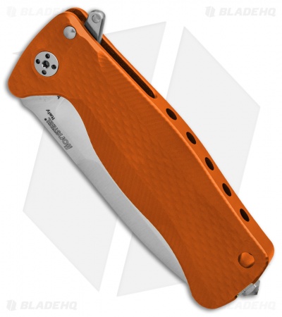LionSteel SR-22 Flipper Integral Frame Lock Knife Orange Al. (3.125" Satin)
