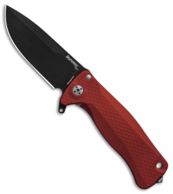 LionSteel SR-22A Flipper Integral Frame Lock Knife Red Al (3.125" Black)