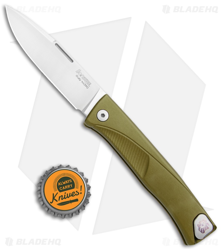 LionSteel Thrill Integral Slip Joint Knife Green Aluminum (Satin) TL-A-GS
