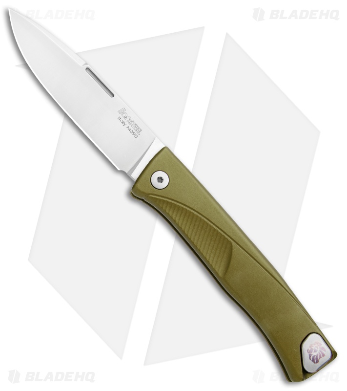 LionSteel Thrill Integral Slip Joint Knife Green Aluminum (Satin) TL-A-GS